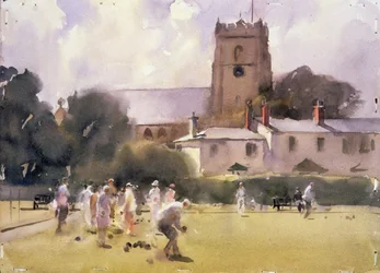 Bowls Match, Sidmouth (wc på papir)
